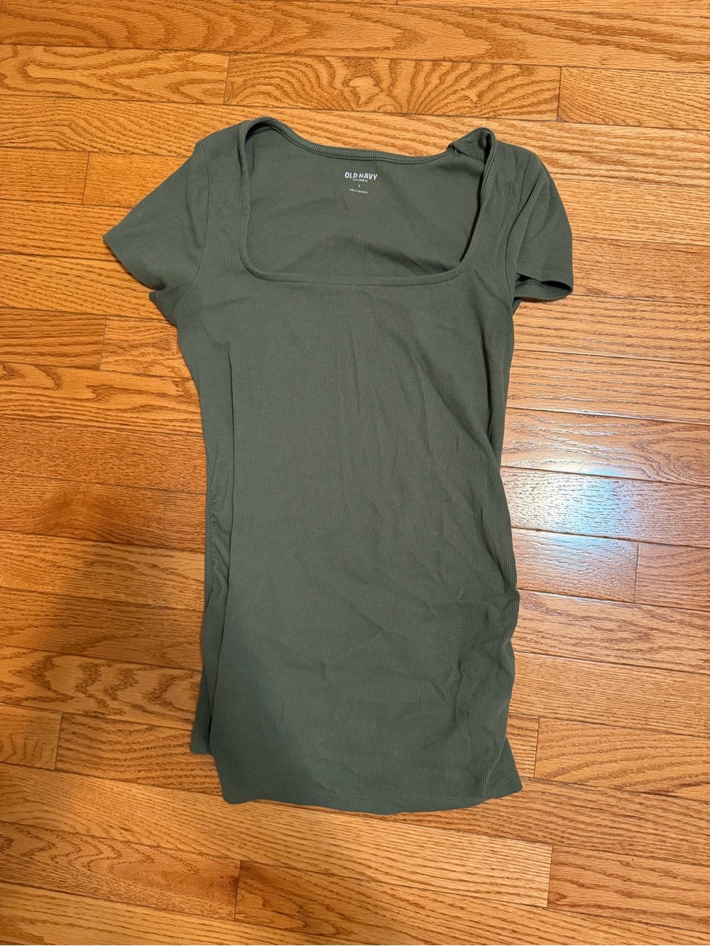 Old Navy Maternity Olive Square Neck Short Sleeve Tee